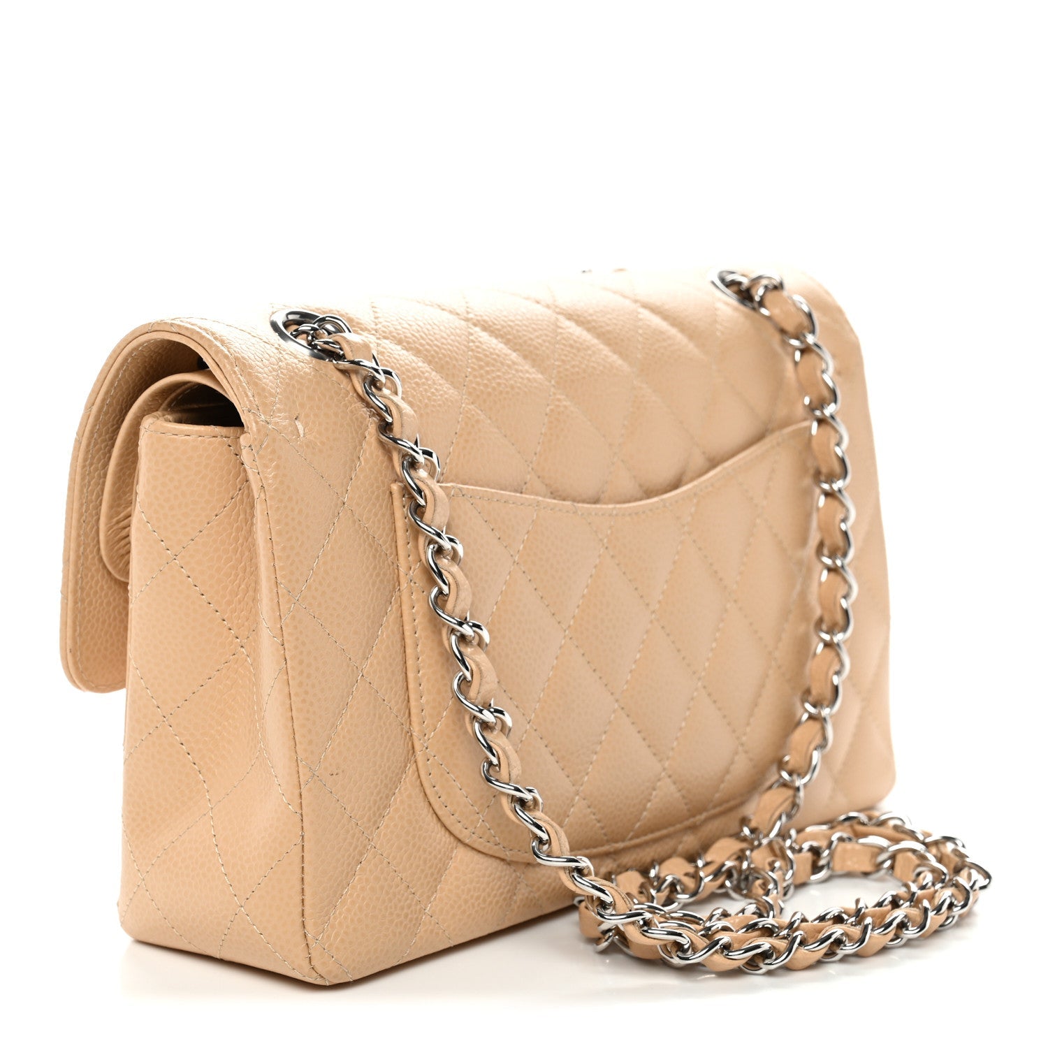 Chanel Caviar Quilted Small Double Flap Beige