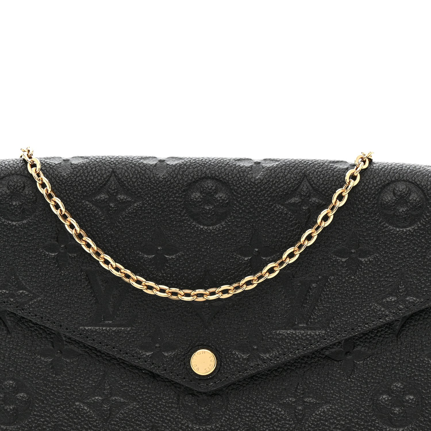 Louis Vuitton Empreinte Pochette Felicie Chain Wallet Black