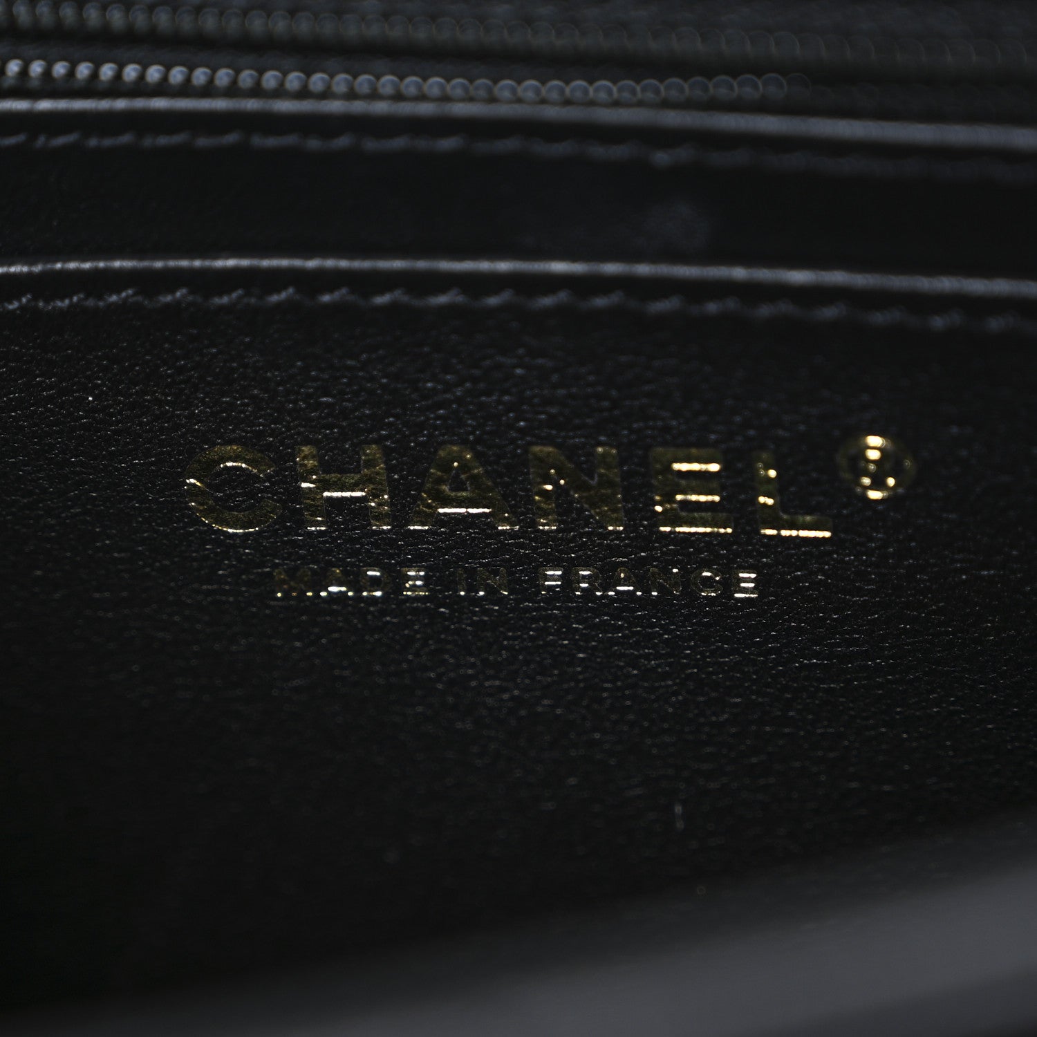 Chanel Shiny Calfskin Quilted CC Handle Vanity Flap Bag Black