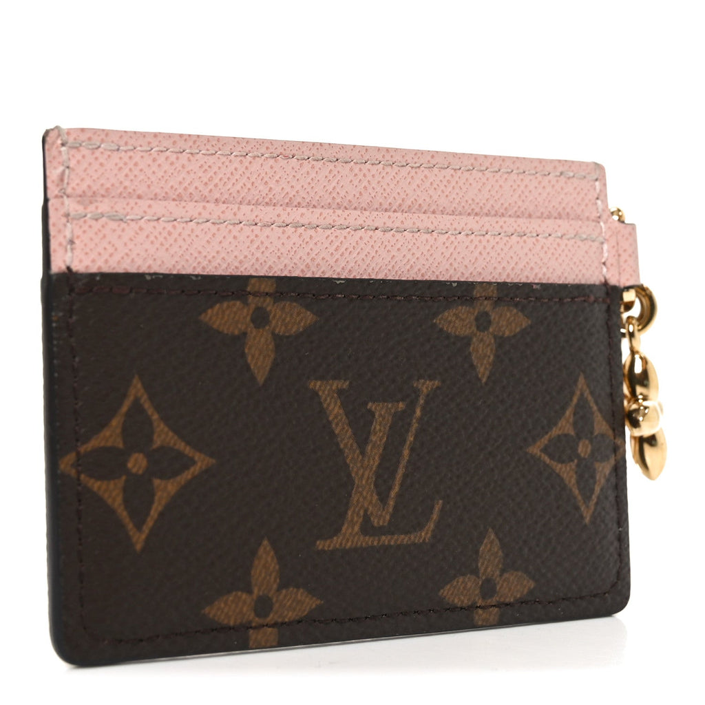 Louis Vuitton Monogram LV Charms Card Holder Rose Ballerine
