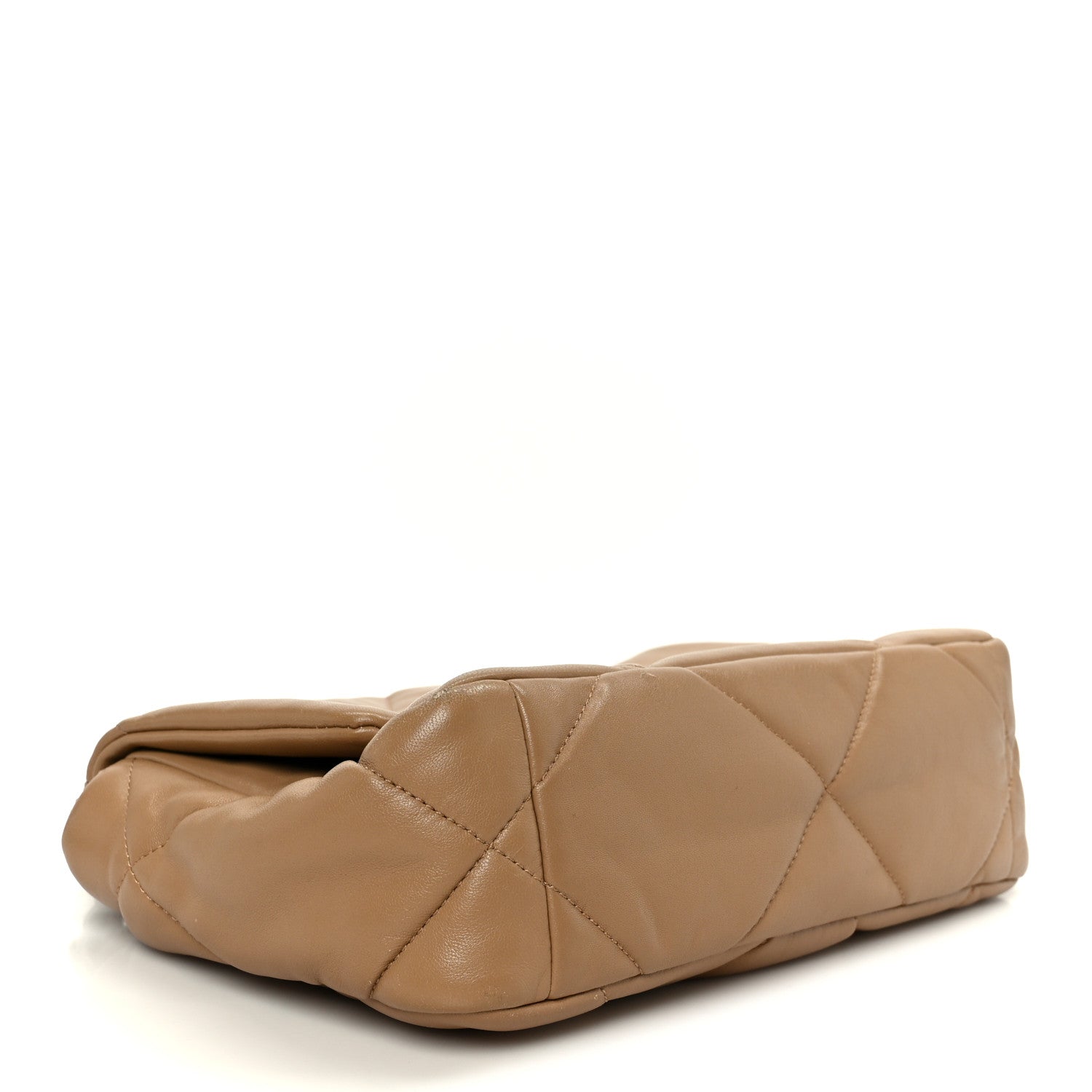 Chanel Lambskin Quilted Medium Chanel 19 Flap Dark Beige