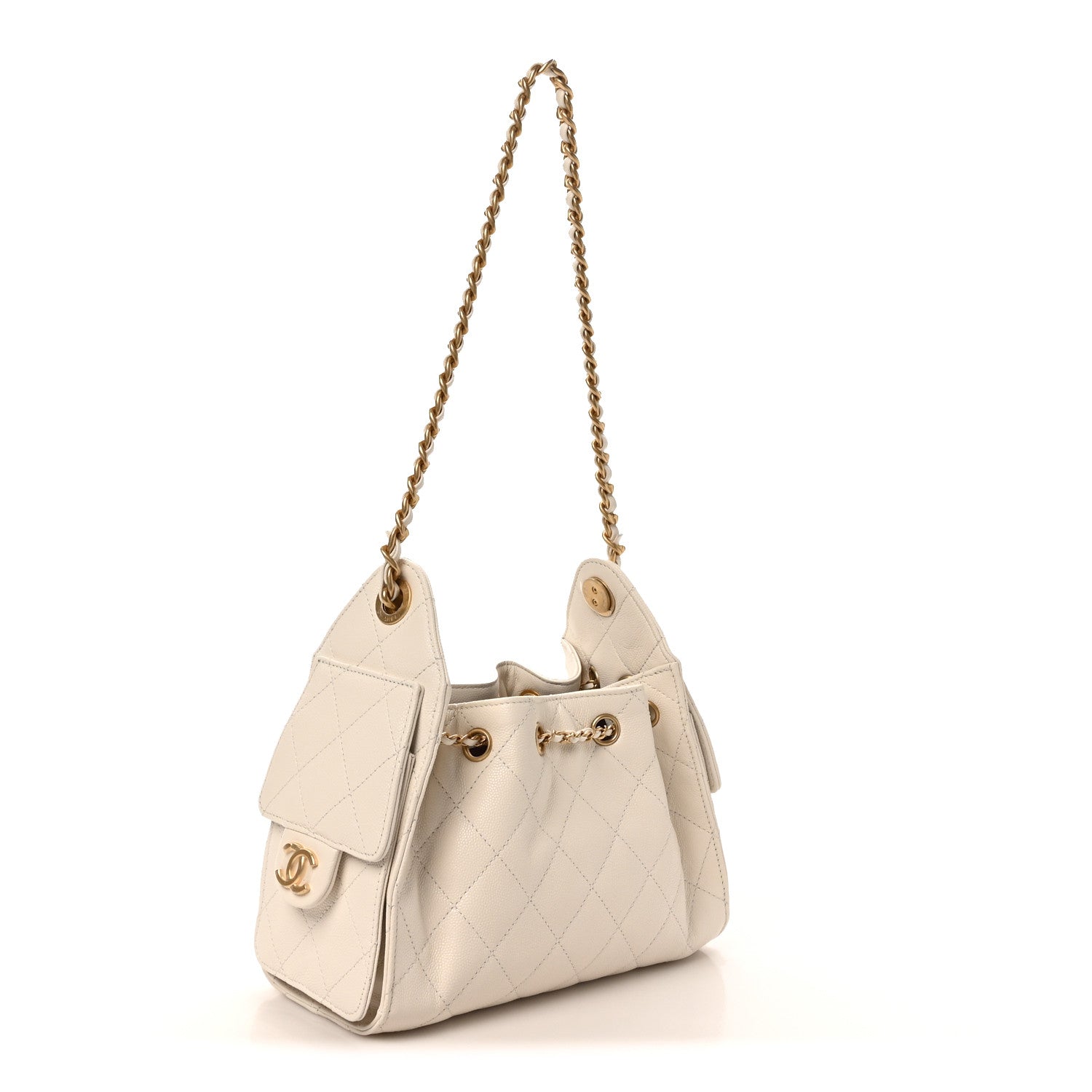 Chanel Caviar Quilted Mini Chanel 25 Handbag White