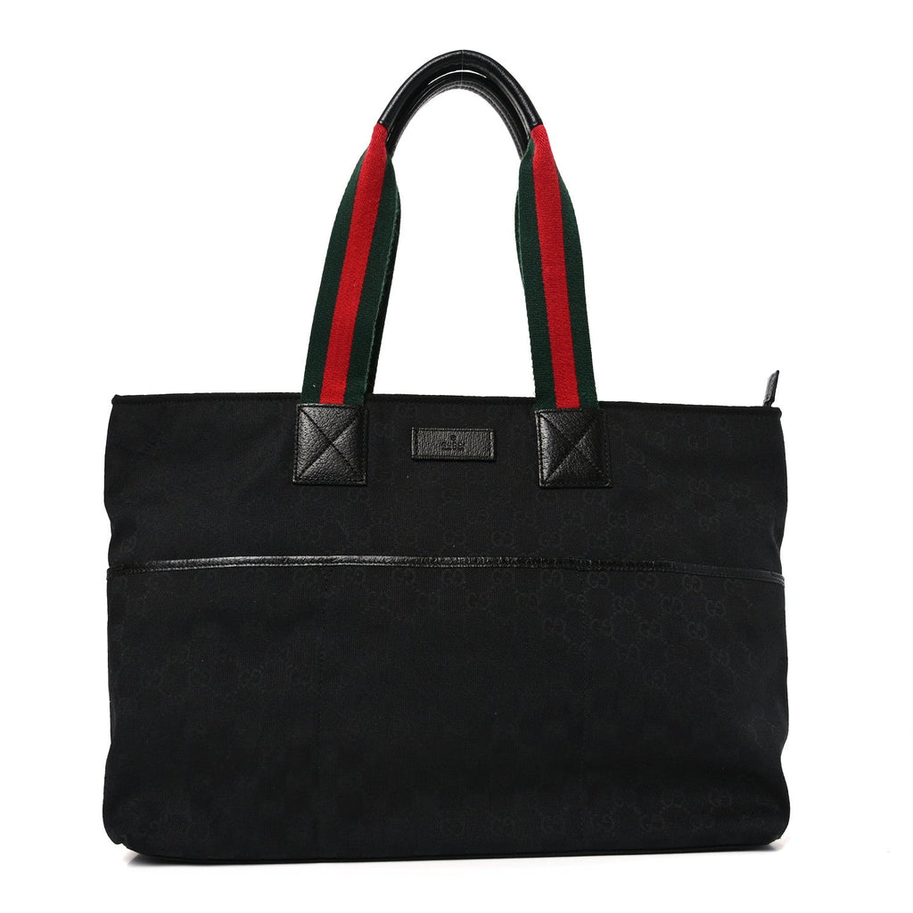 Gucci Monogram Web Large Diaper Tote Black