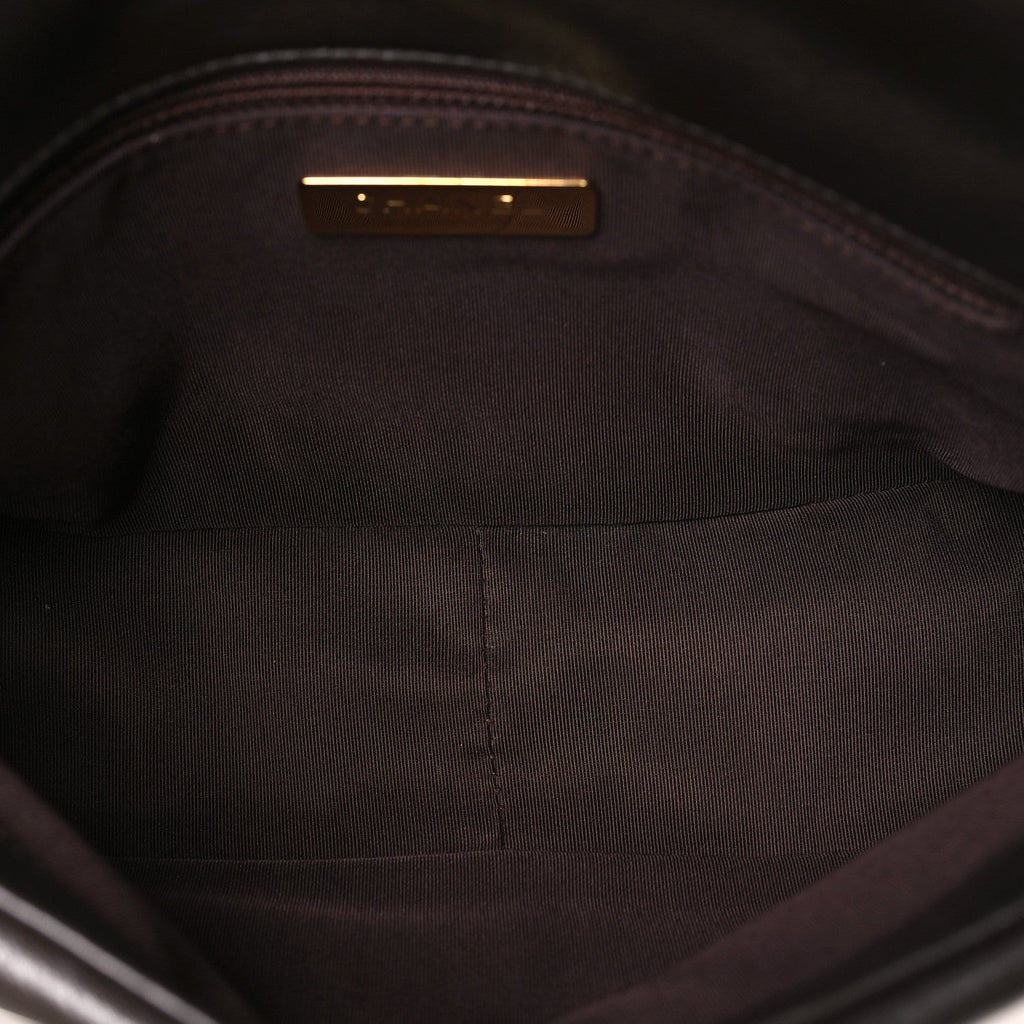 Chanel Lambskin Quilted Medium Chanel 19 Flap Dark Brown
