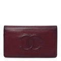 Caviar Timeless CC Yen Wallet Burgundy