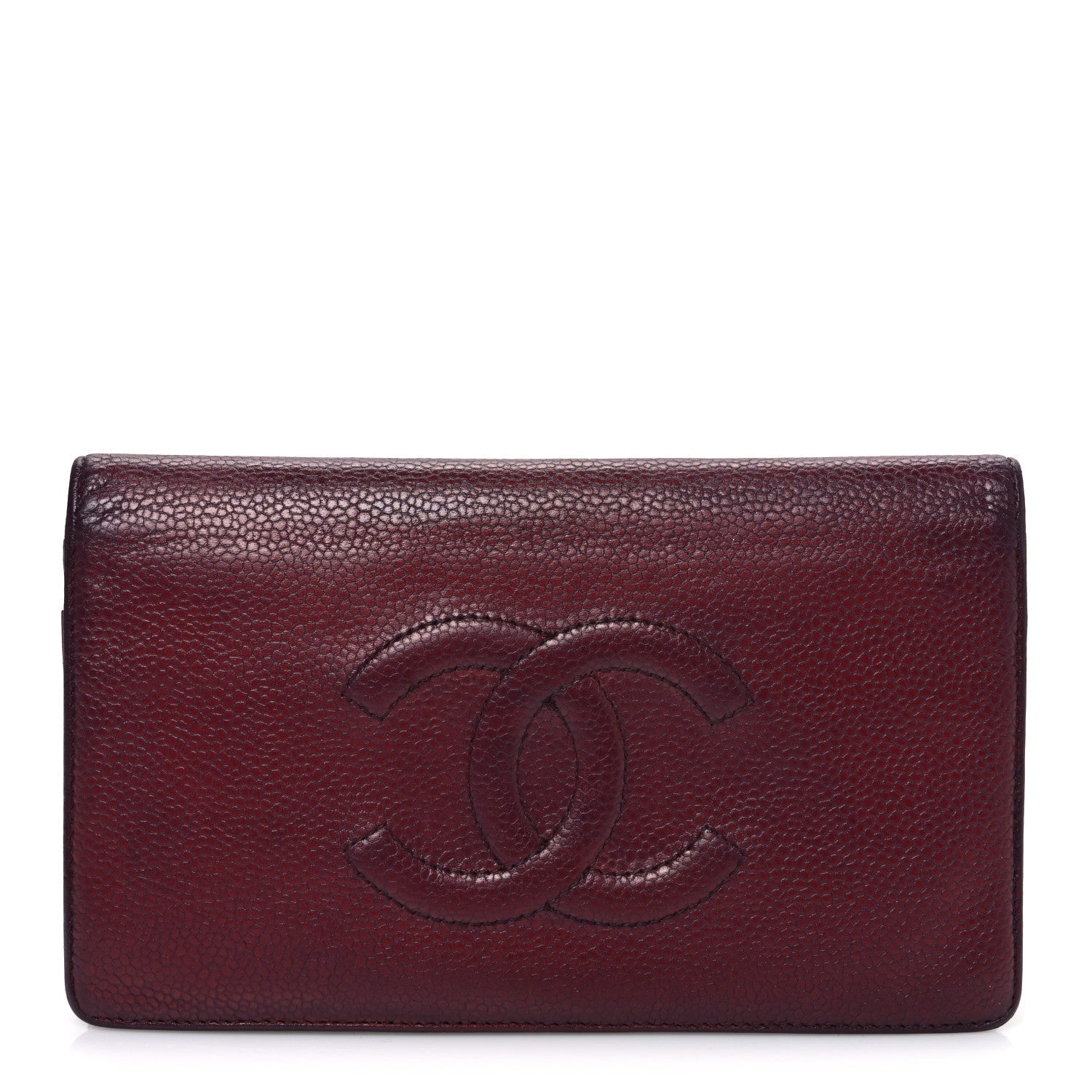 Caviar Timeless CC Yen Wallet Burgundy