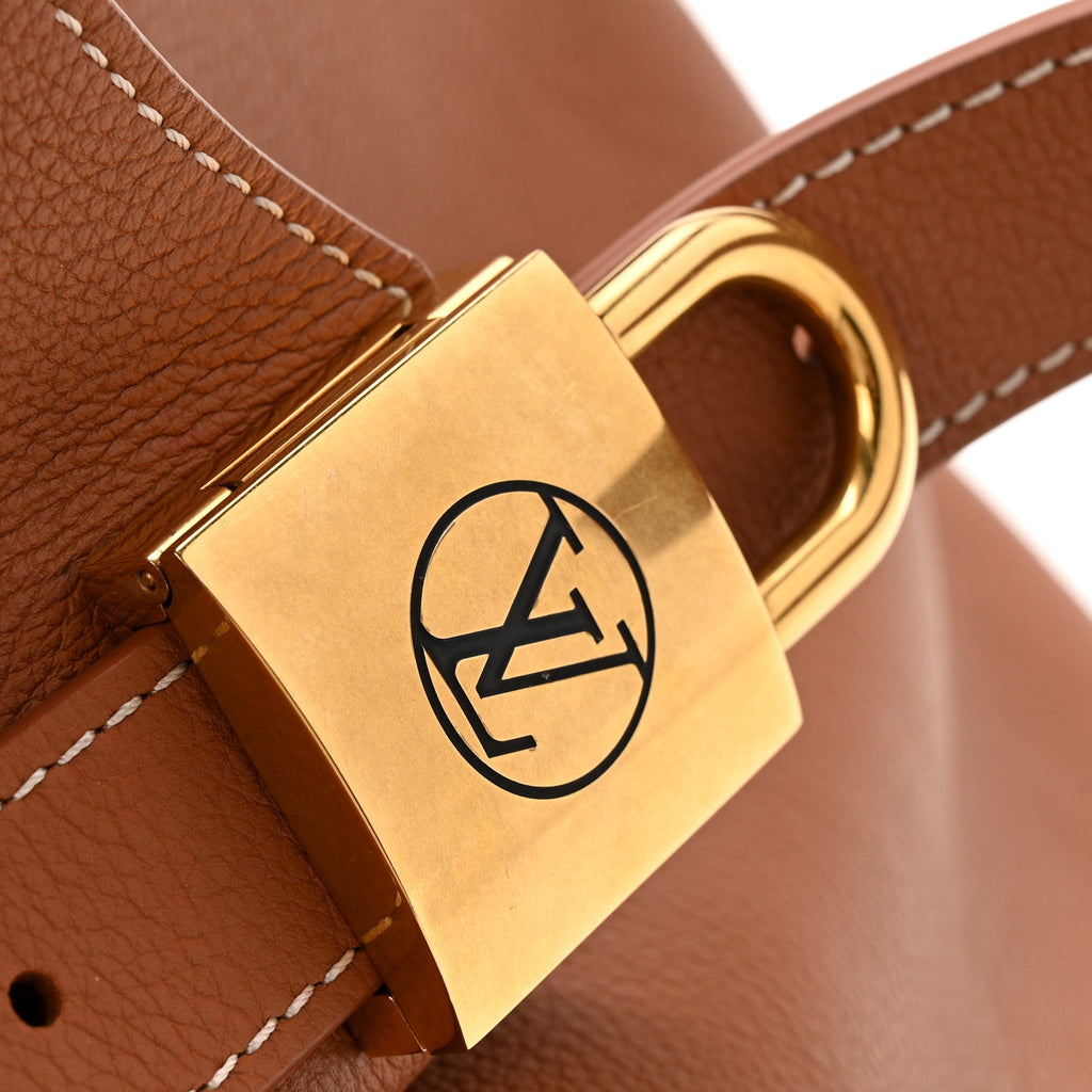 Louis Vuitton Grained Calfskin Low Key Hobo MM Cognac