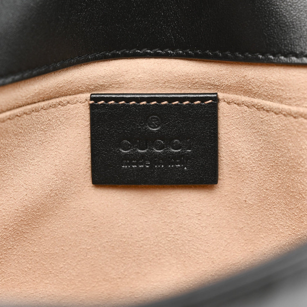 Gucci Calfskin Matelasse Mini GG Marmont Shoulder Bag Black