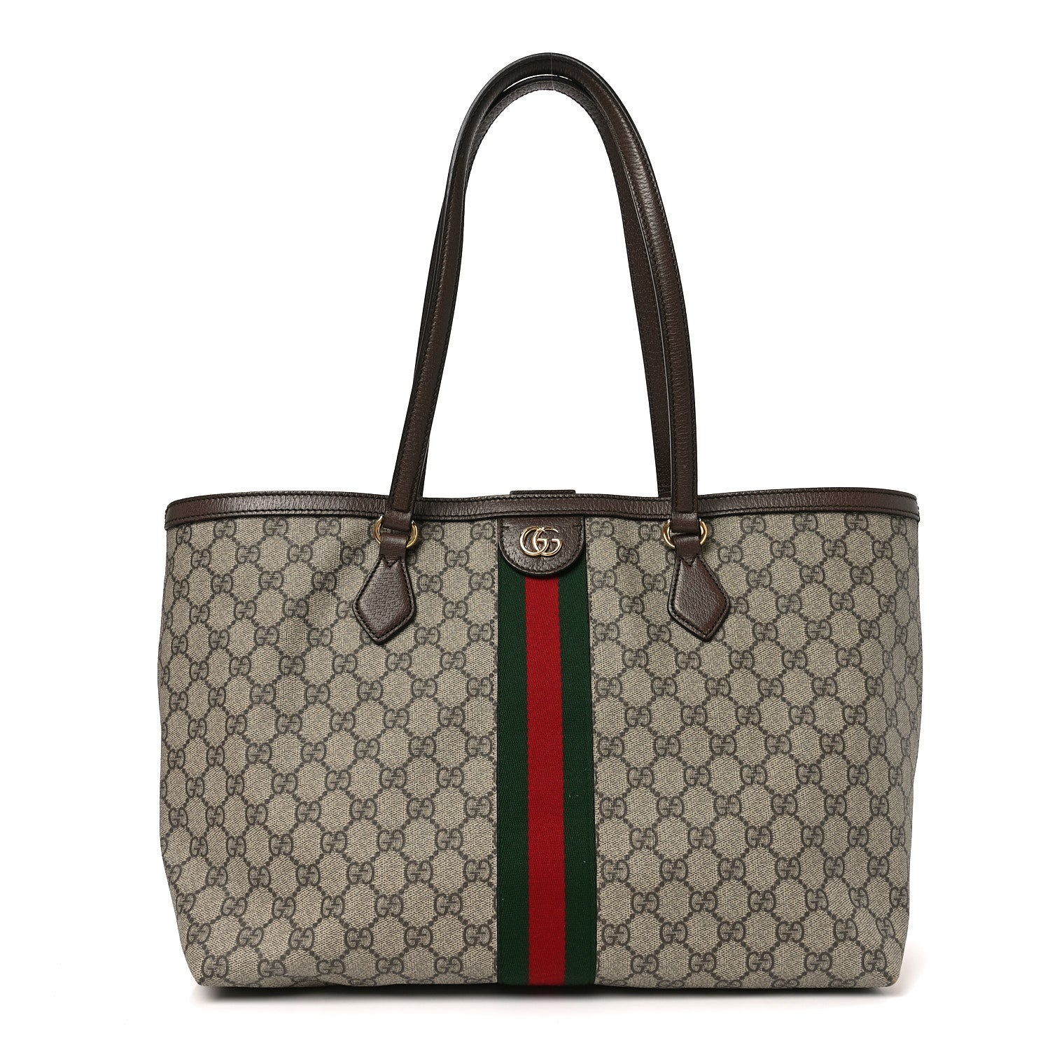 Gucci GG Supreme Monogram Medium Ophidia Shopping Tote Brown