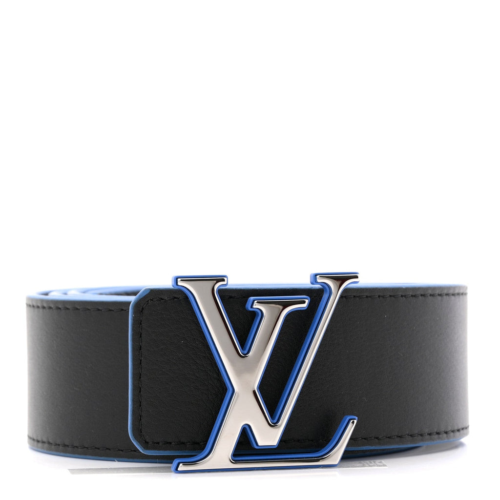 Louis Vuitton Damier Graphite Calfskin 40mm LV Initiales Reversible Belt 95 38 Blue