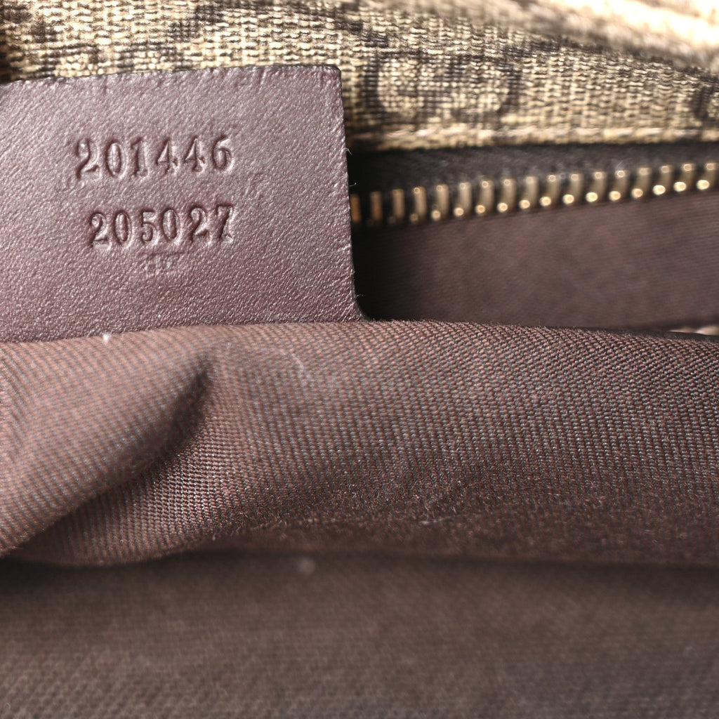 Gucci GG Supreme Monogram Medium Flat Messenger Bag Dark Brown