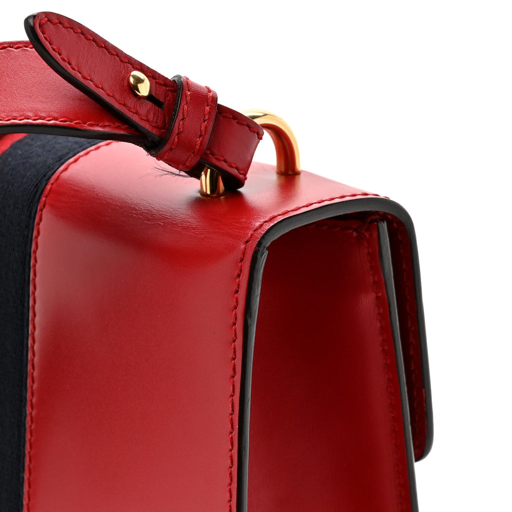 Gucci Calfskin Small Sylvie Shoulder Bag Hibiscus Red
