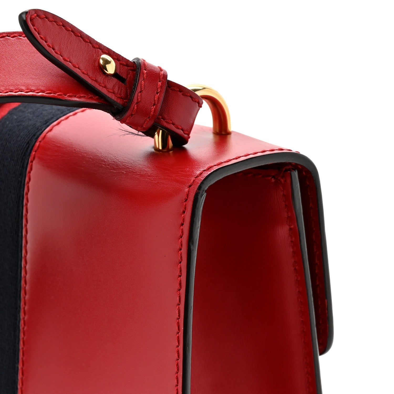 Gucci Calfskin Small Sylvie Shoulder Bag Hibiscus Red