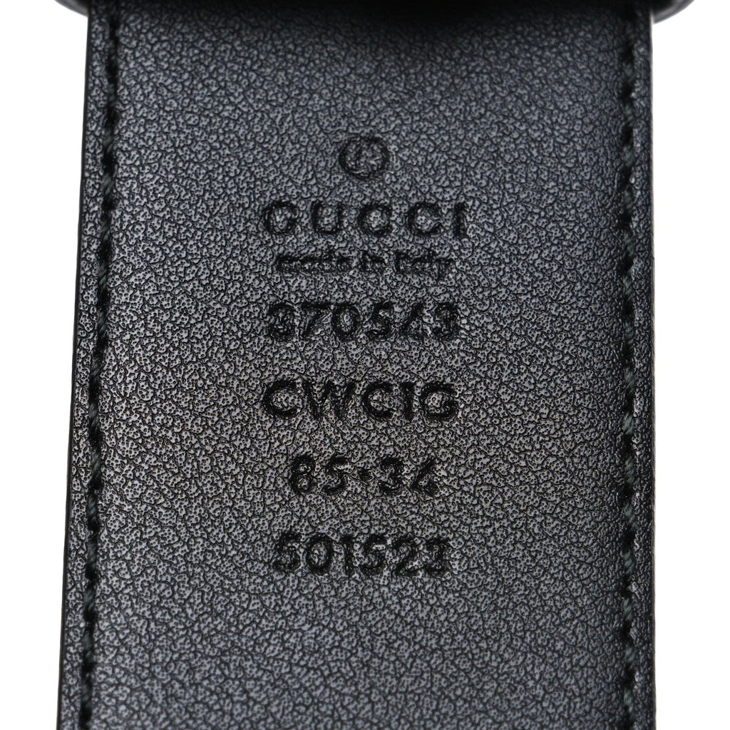 Gucci Calfskin Interlocking G 37mm Belt 85 34 Black
