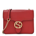 Gucci Dollar Calfskin Small Interlocking G Shoulder Bag Red