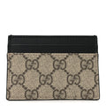 Gucci GG Supreme Monogram Calfskin Card Holder Beige Black