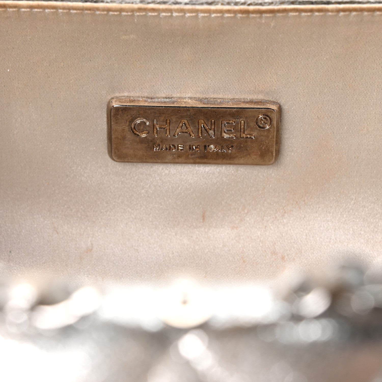 Chanel Metallic Lambskin Small Chain Around Clutch Silver