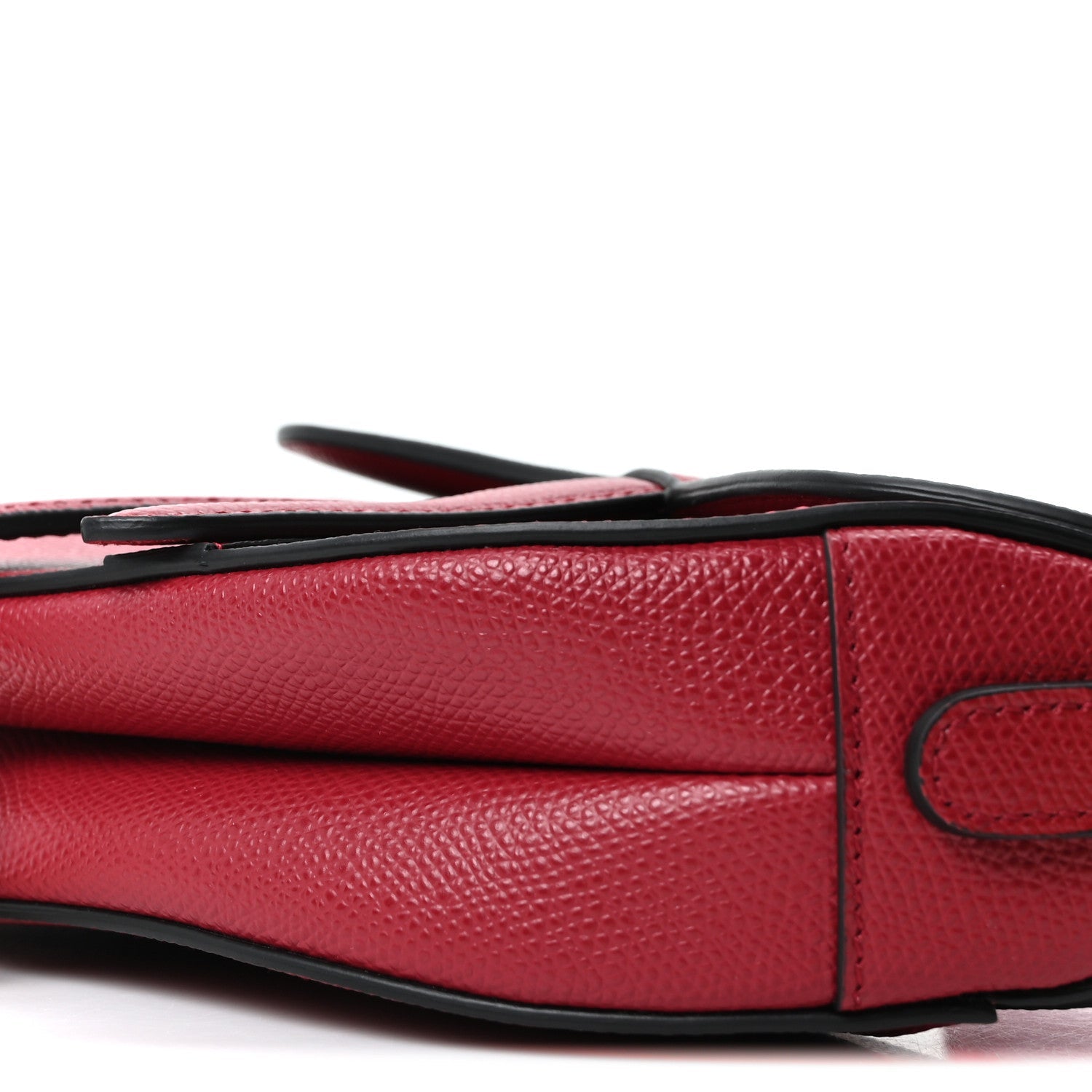Christian Dior Grained Calfskin Mini Saddle Bag Red