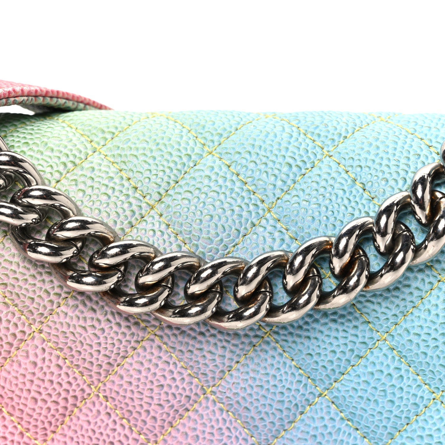 Chanel Caviar Quilted Small Cuba Rainbow Boy Flap Multicolor
