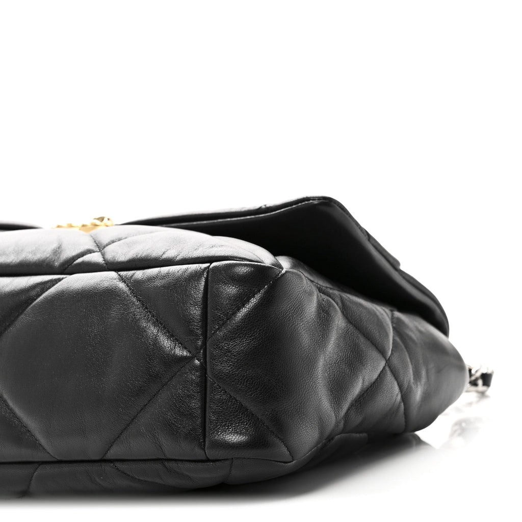 Chanel Goatskin Quilted Large Chanel 19 Flap Black