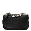 Gucci GG Calfskin Embossed Emblem Medium Arabella Bag Black Black