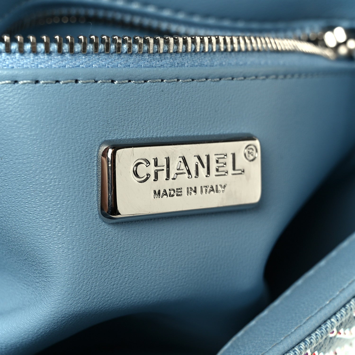 Chanel Denim Strass Evening Flap Bag Blue