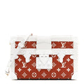 Louis Vuitton Lambskin Embossed Monogram Petite Malle Brown White
