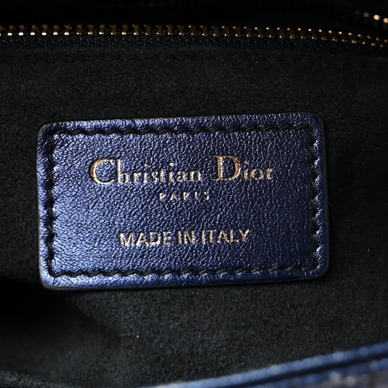 Christian Dior Metallic Lambskin Cannage Small My ABCDior Lady Dior Blue