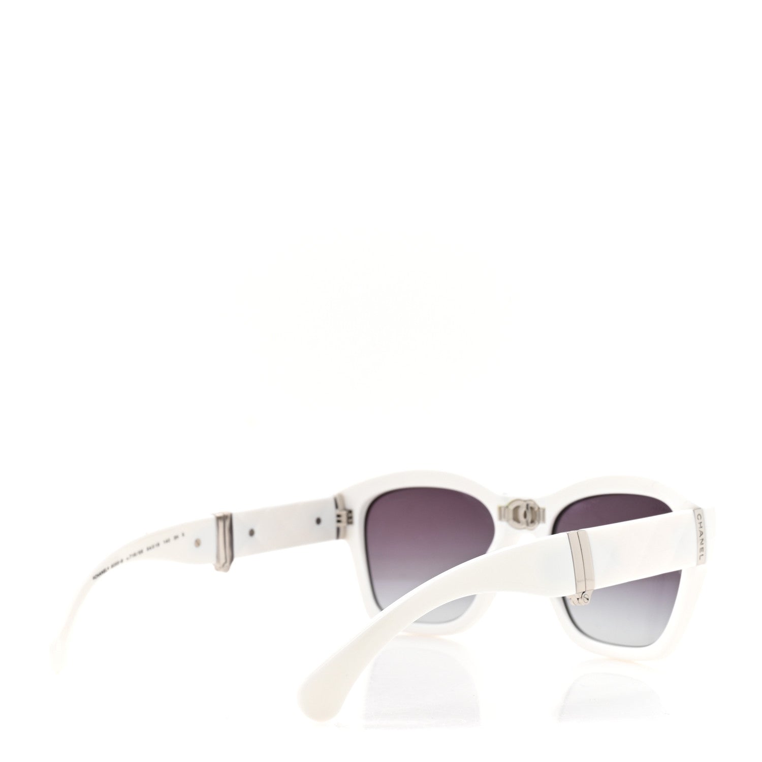 Acetate Metal Crystal Square Folding Sunglasses 6055-B White