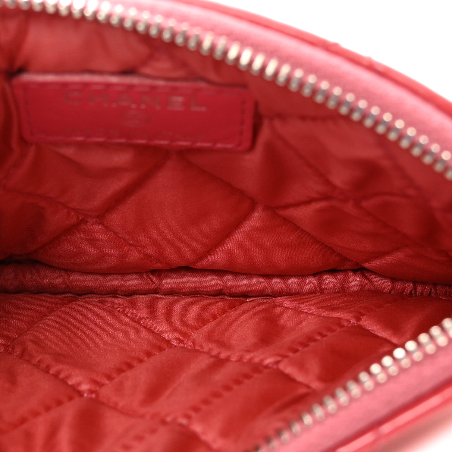 Patent Quilted Small Cosmetic Case Pink