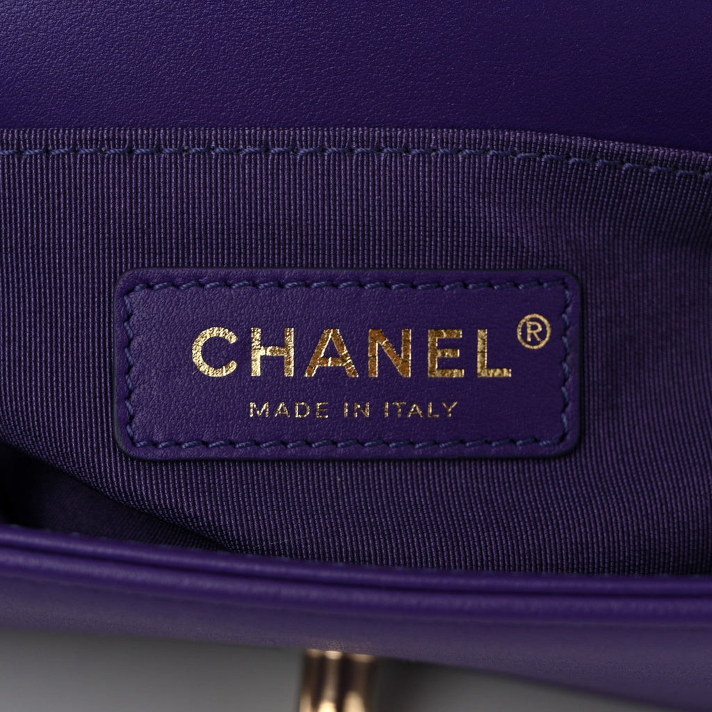 Chanel Calfskin Quilted Small Boy Flap Purple