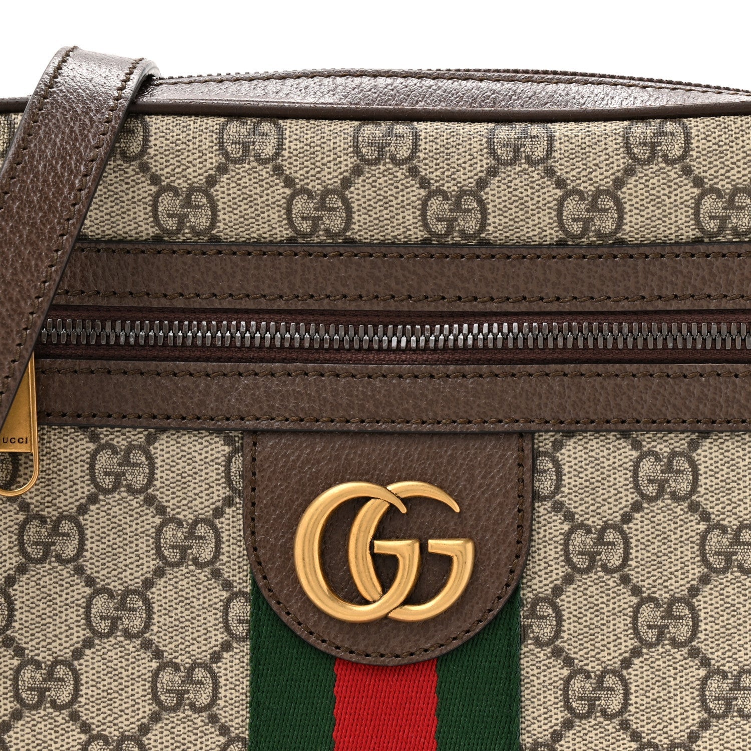 Gucci GG Supreme Monogram Web Small Ophidia Messenger Bag Brown