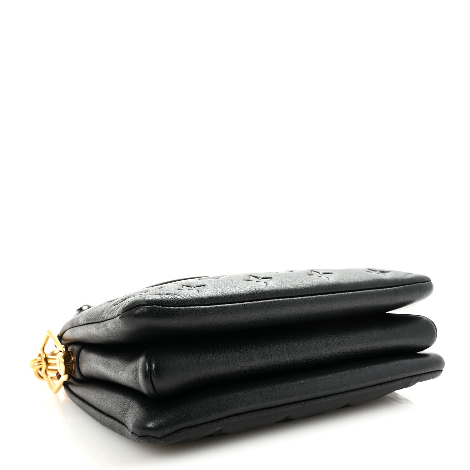 Louis Vuitton Lambskin Embossed Monogram Coussin BB Black