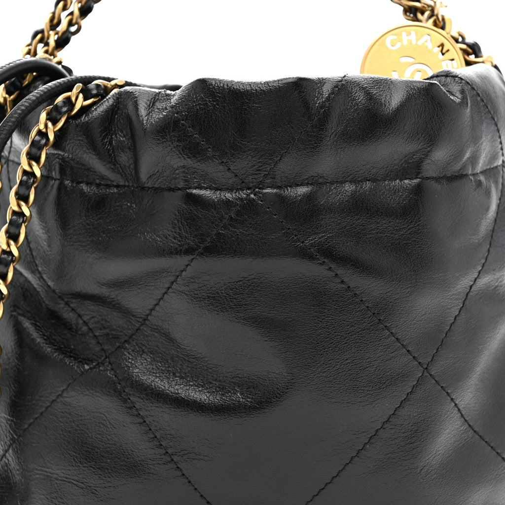 Chanel Shiny Calfskin Quilted Mini Chanel 22 Black