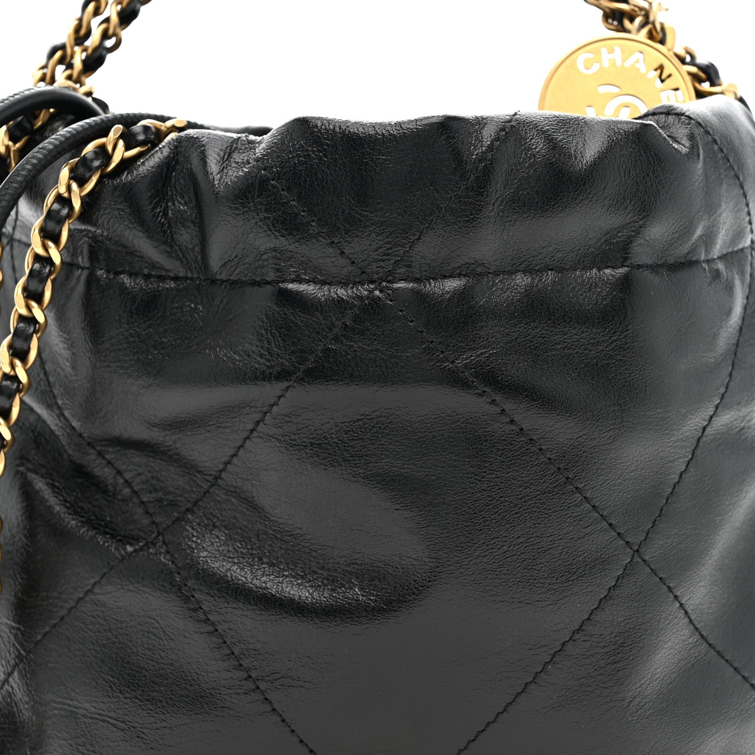 Chanel Shiny Calfskin Quilted Mini Chanel 22 Black
