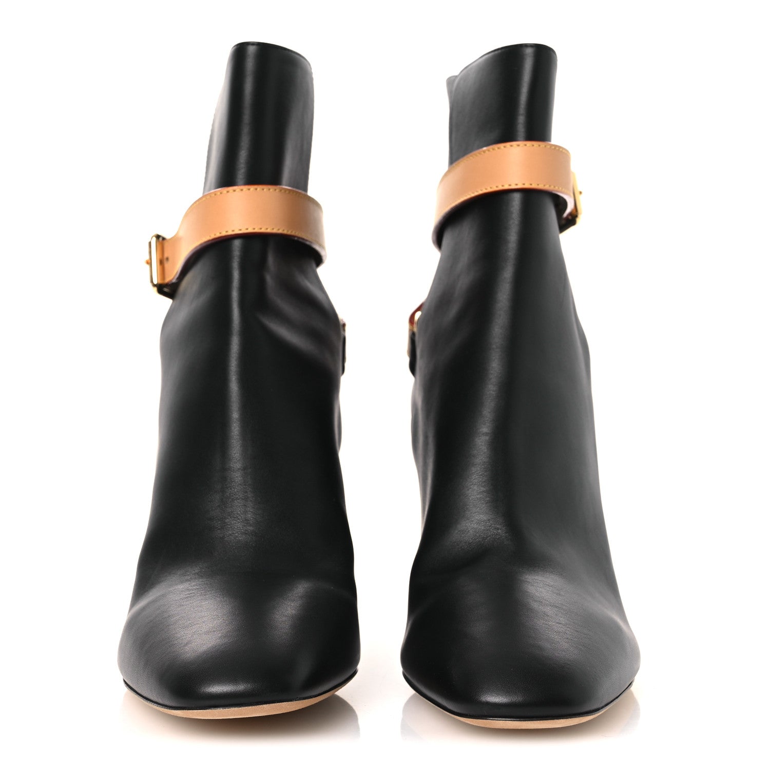 Louis Vuitton Calfskin Belted Parisienne Ankle Boots 40 Black