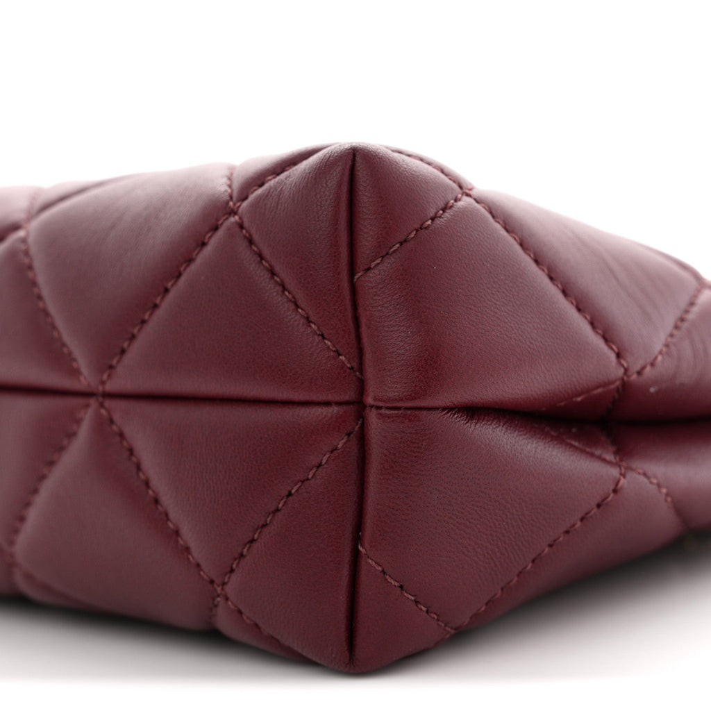 Chanel Lambskin Quilted Small Eyes On You Shopping Bag Dark Burgundy