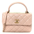 Chanel Lambskin Quilted Small Trendy CC Flap Dual Handle Bag Light Pink