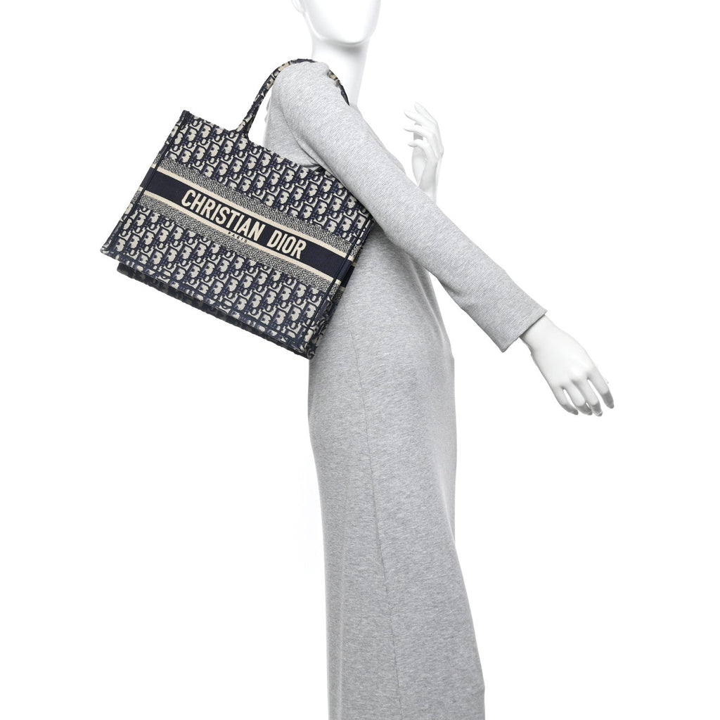 Christian Dior Oblique Medium Book Tote Blue Multicolor