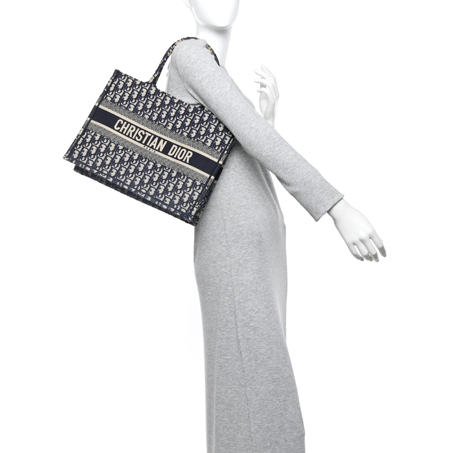 Christian Dior Oblique Medium Book Tote Blue Multicolor