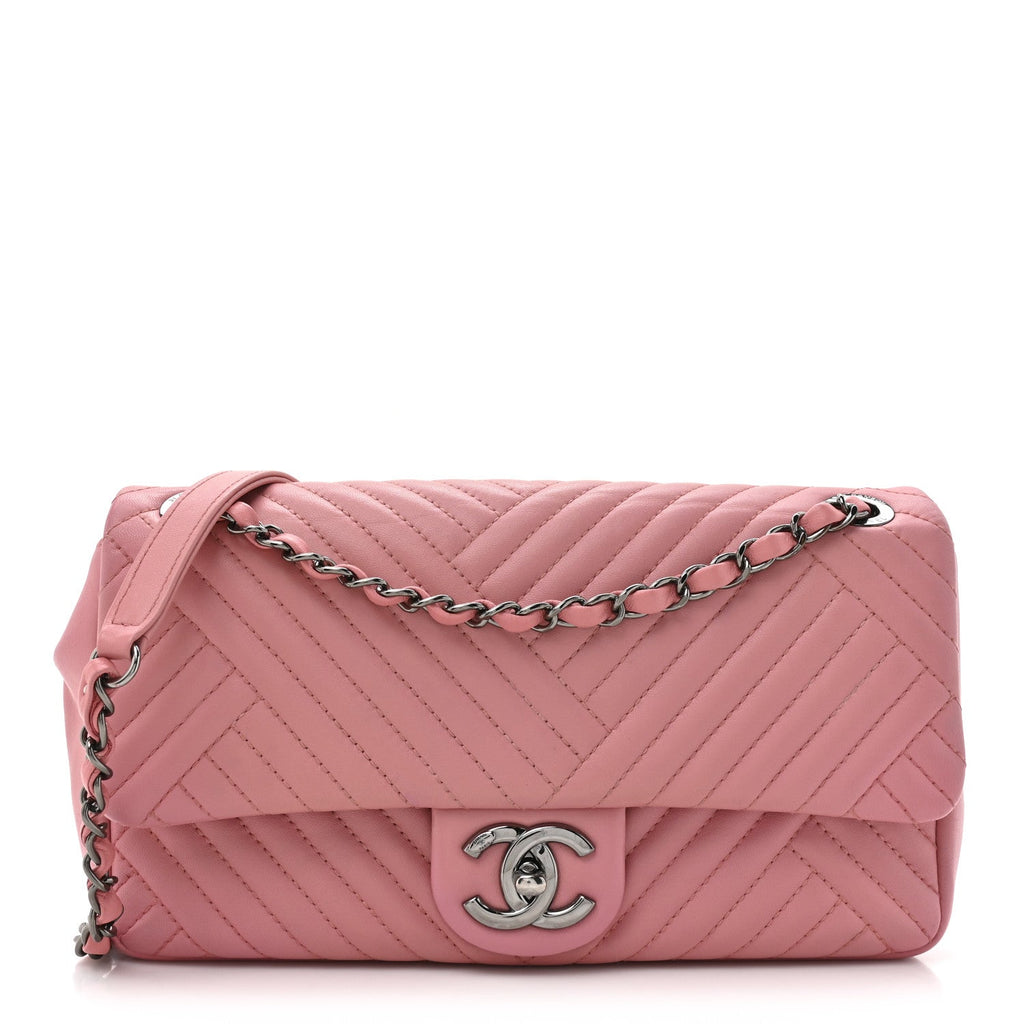Chanel Lambskin Quilted Medium CC Crossing Flap Pink