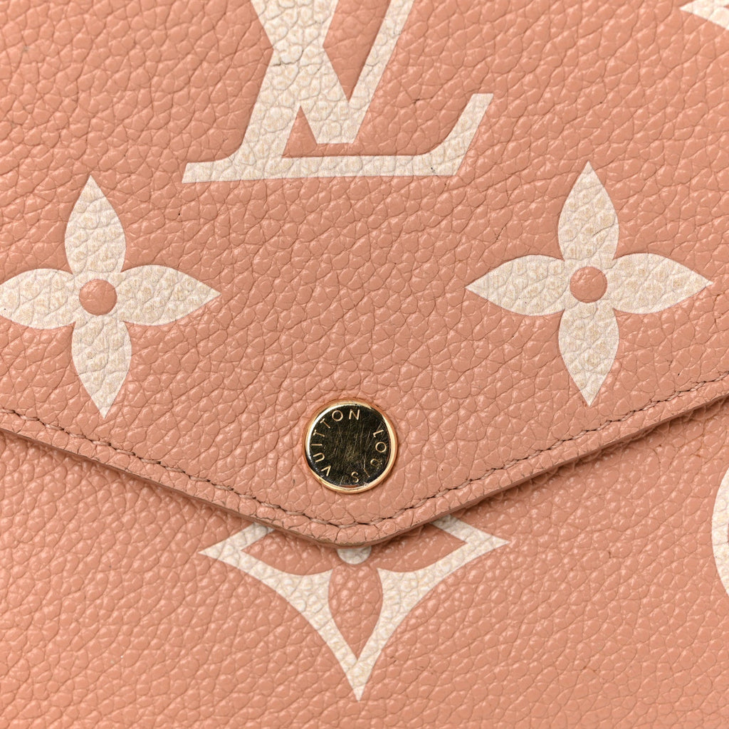 Louis Vuitton Empreinte Monogram Giant Felicie Pochette Chain Wallet Rose Trianon Creme