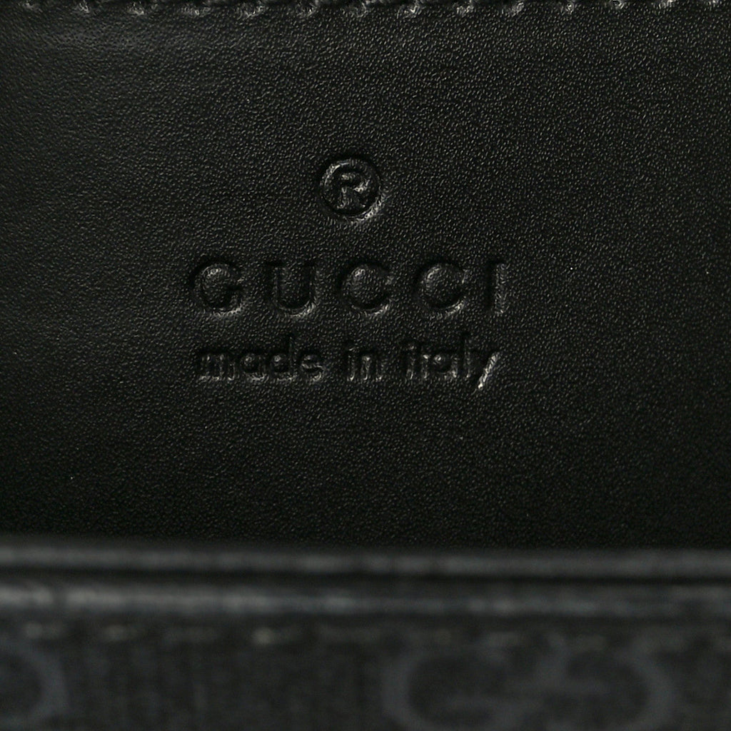 Gucci GG Supreme Monogram Appia Calfskin Web Mini Tote Bag Black