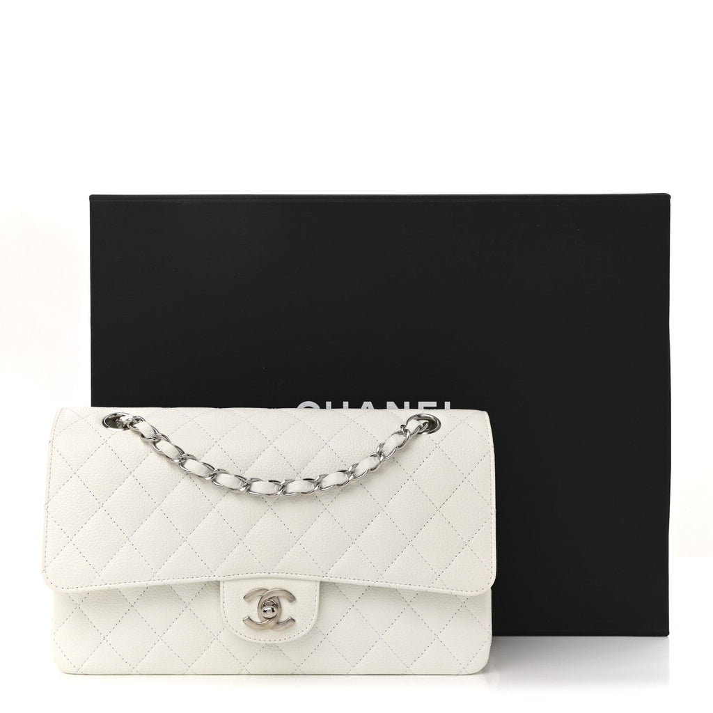 Chanel Caviar Quilted Medium Double Flap White