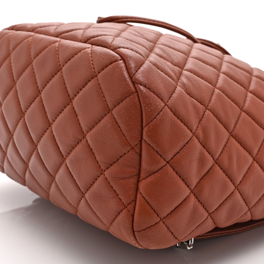 Chanel Lambskin Quilted Small Urban Spirit Backpack Brown