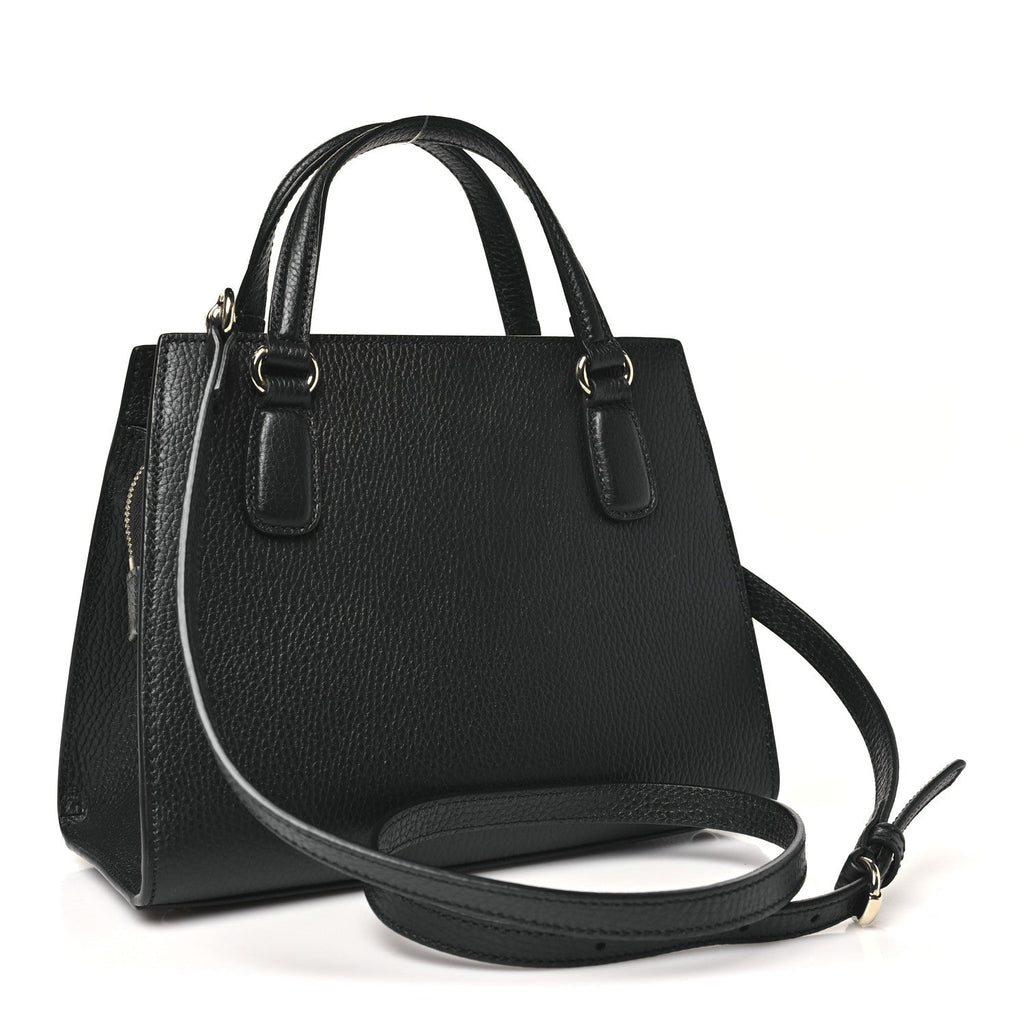 Gucci Dollar Calfskin Medium Soho Top Handle Satchel Black