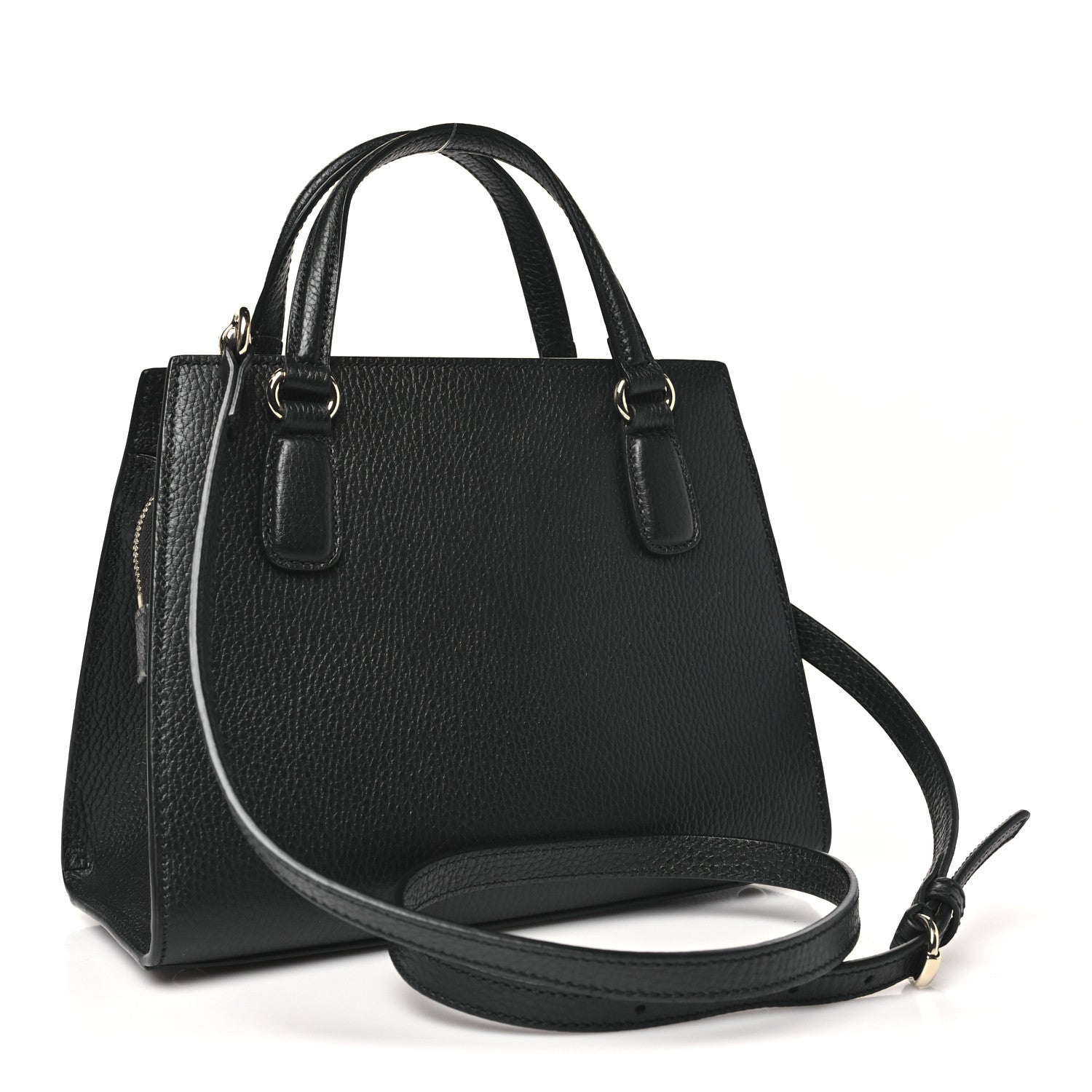 Gucci Dollar Calfskin Medium Soho Top Handle Satchel Black
