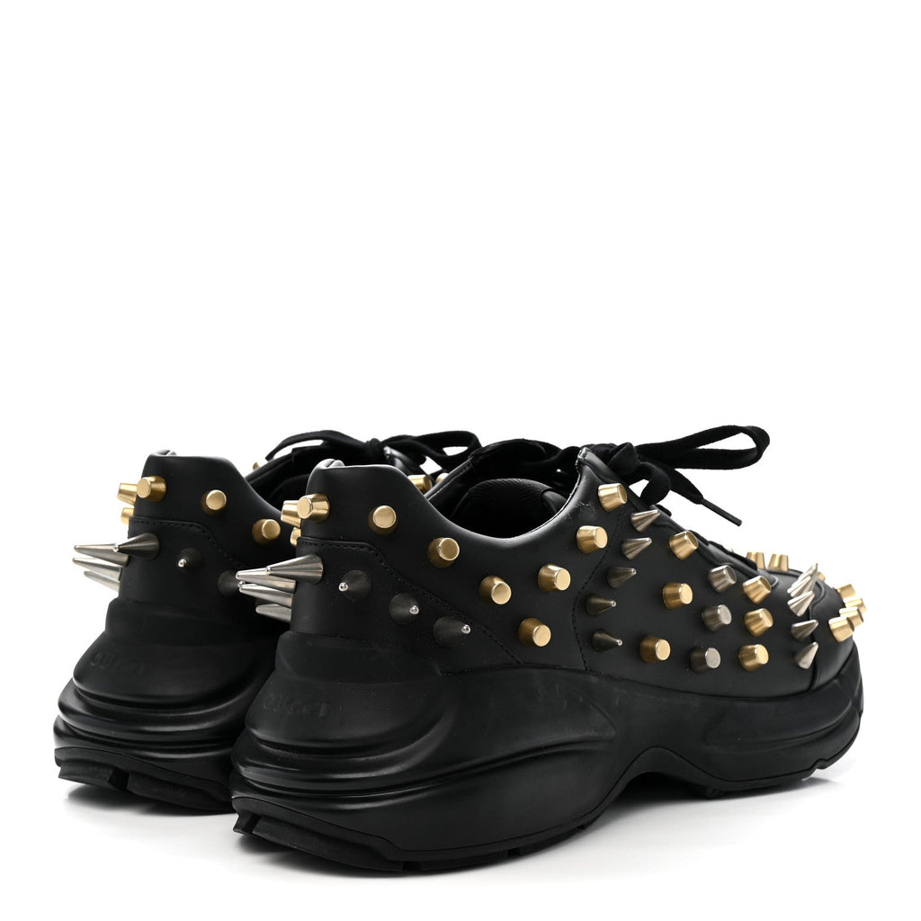 Gucci Demetra Spike Studded Mens Rhyton Sneakers 10 Black