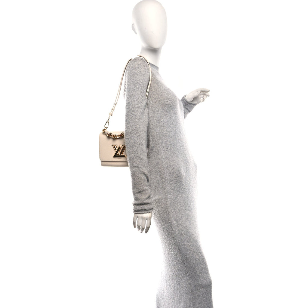 Louis Vuitton Epi Twist Braided Chain Shoulder Bag PM Quartz White
