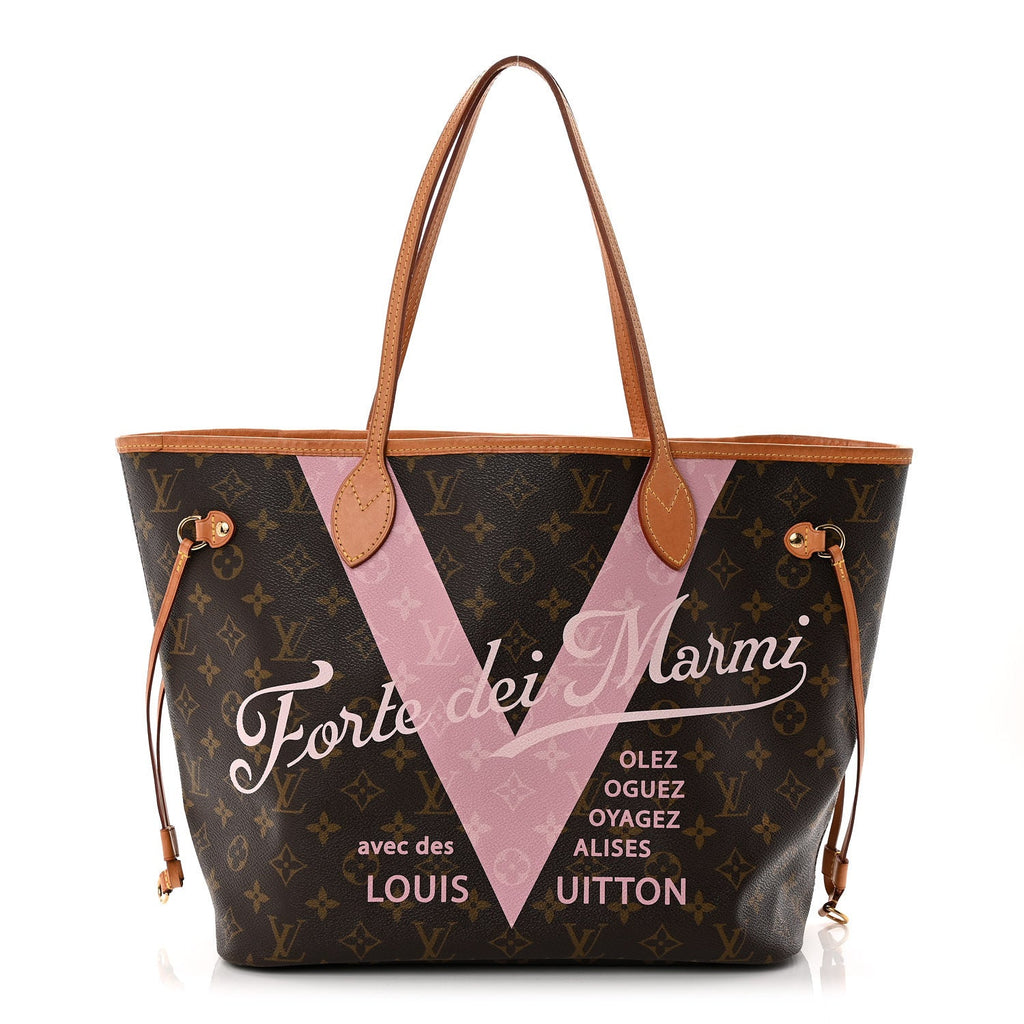 Louis Vuitton Monogram Forte Dei Marmi V Neverfull MM Rose Ballerine